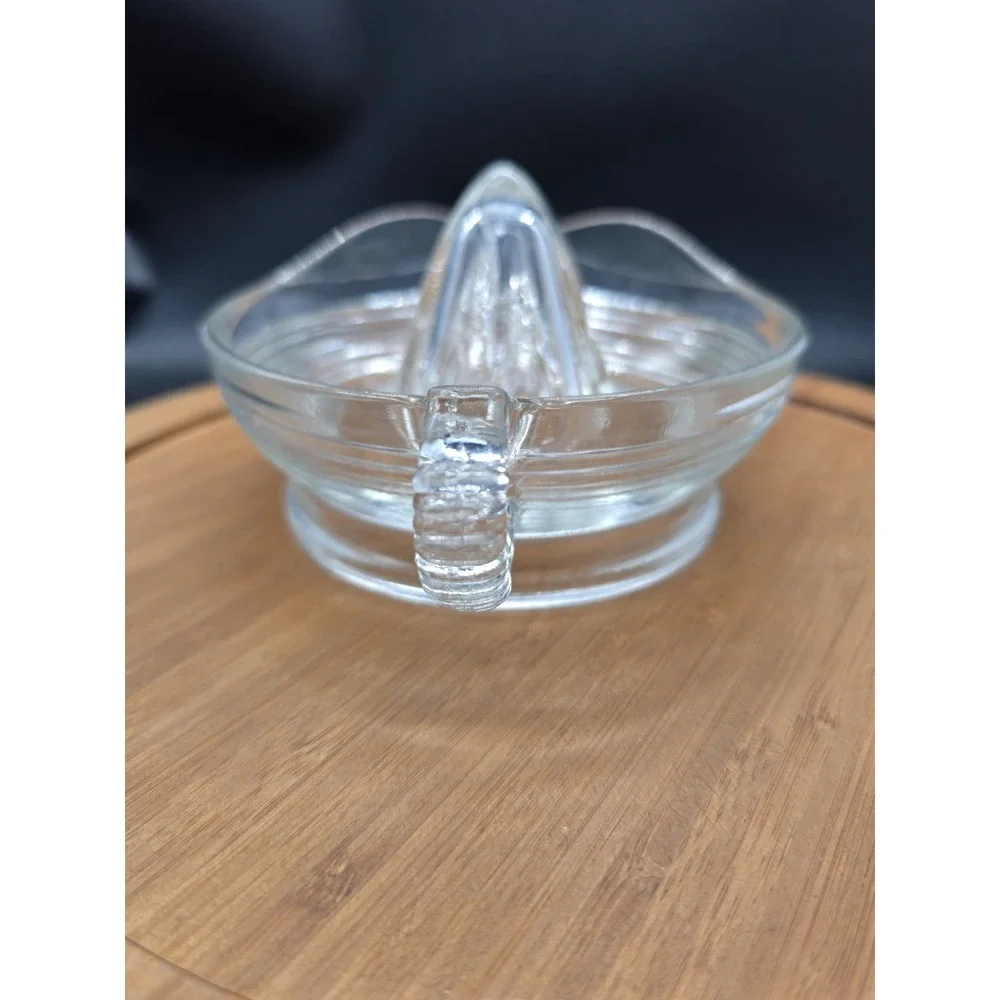 Vintage‎ Hazel Atlas Clear Glass Manual Orange Lemon Juicer w Handle